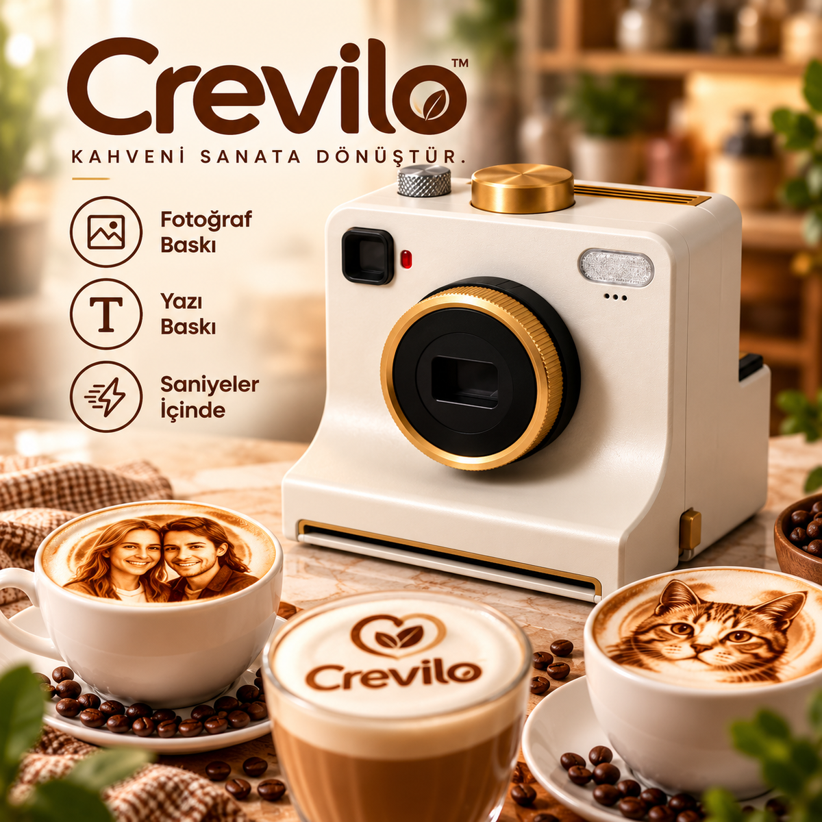 Crevilo Coffee Art – Kahve Baskı Makinesi