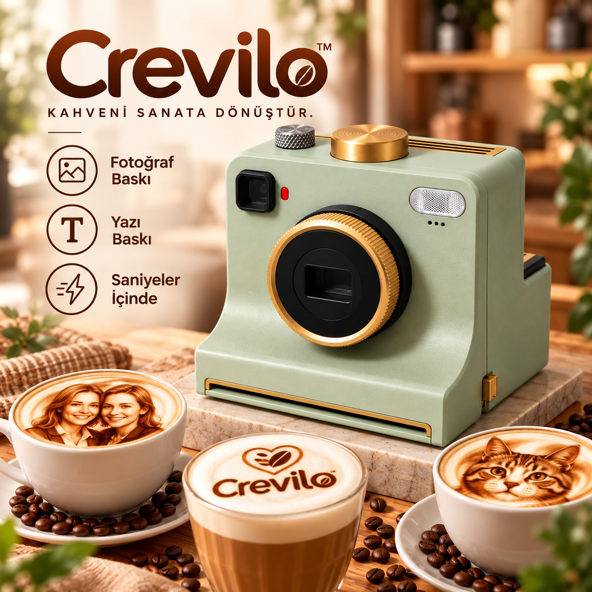 Crevilo Coffee Art – Kahve Baskı Makinesi